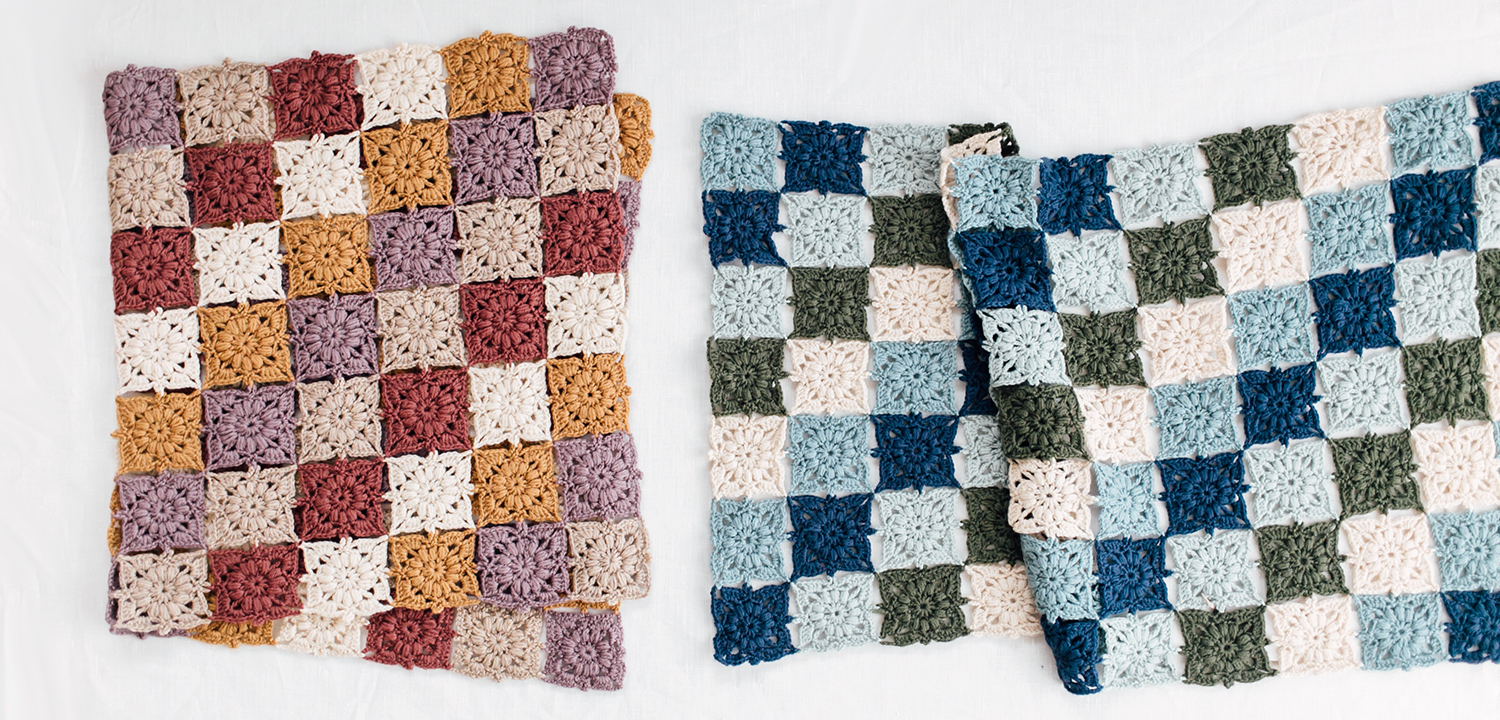 モチーフつなぎのブランケット | 編み物キット販売・編み方ワーク