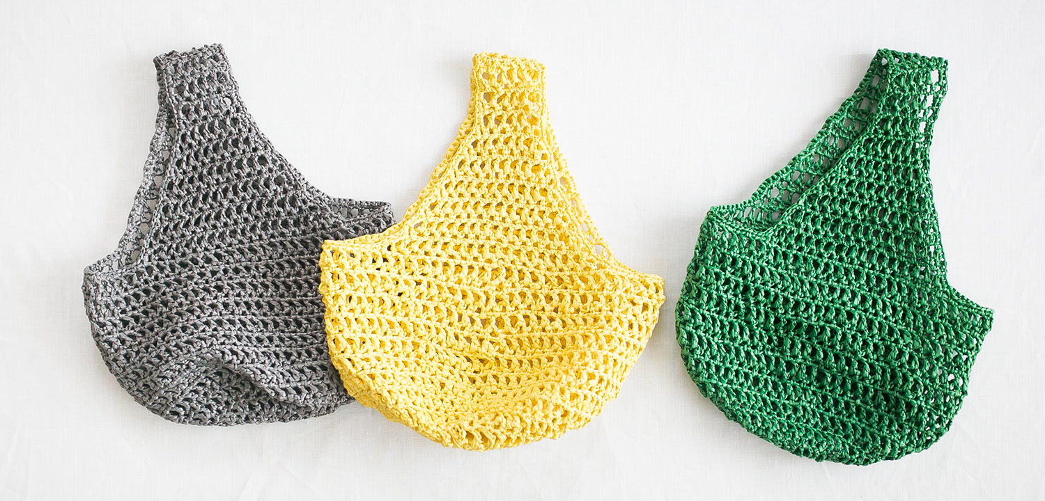 エコアンダリヤのネットバッグ 編み物キット販売 編み方ワークショップ イトコバコ